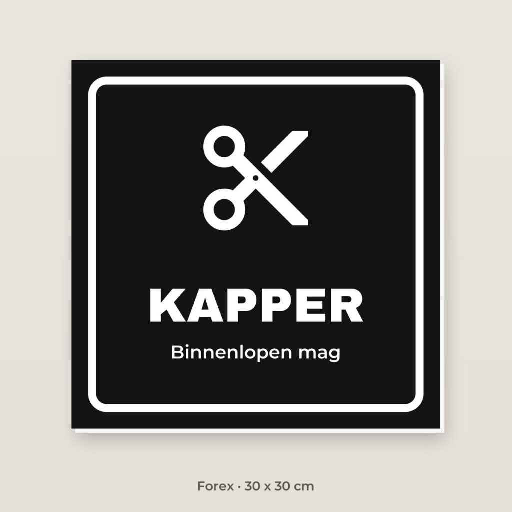 Bordje Kapper - Forex 30 x 30 cm