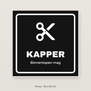 Bordje Kapper - Forex 30 x 30 cm