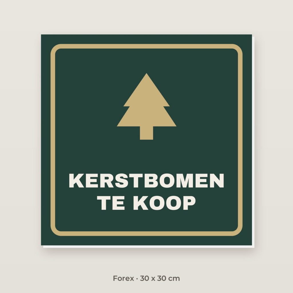 Bordje Kerstbomen te koop - Forex 30 x 30 cm