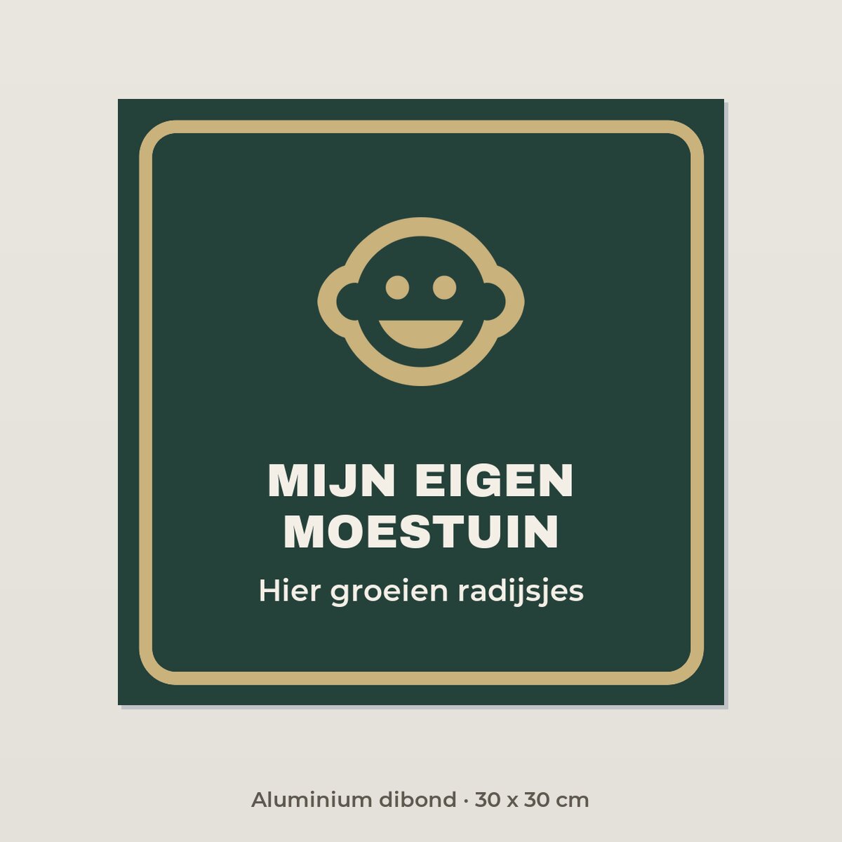 Bordje Kindermoestuin - Aluminium dibond 30 x 30 cm