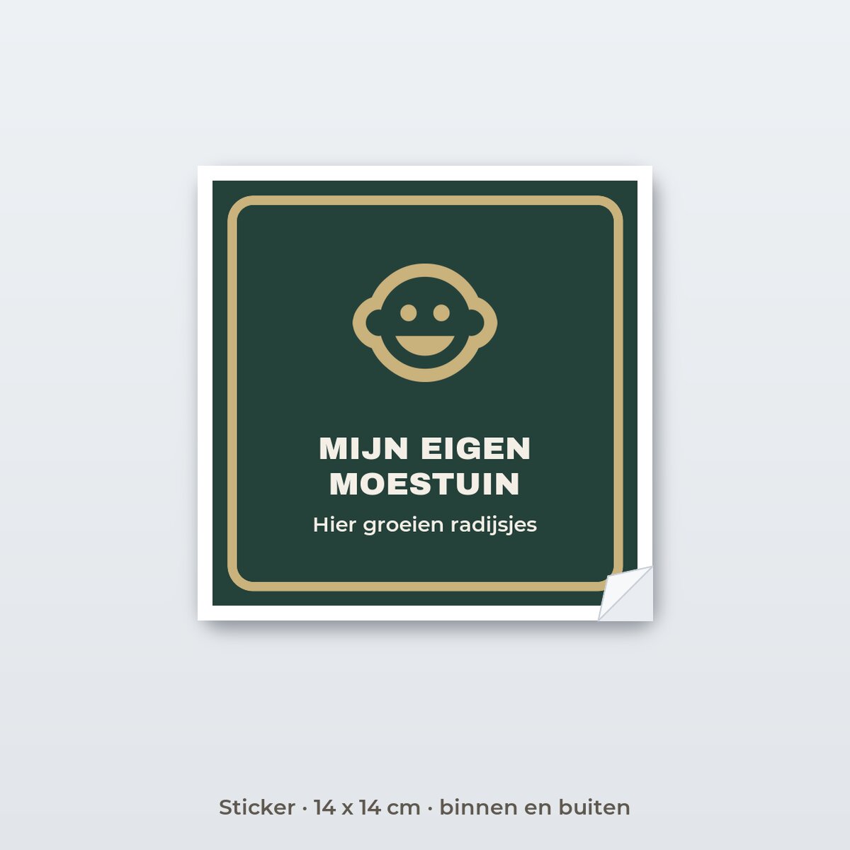 Bordje Kindermoestuin - Sticker 14 x 14 cm