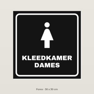 Deurbordje Kleedkamer dames - Forex 30 x 30 cm