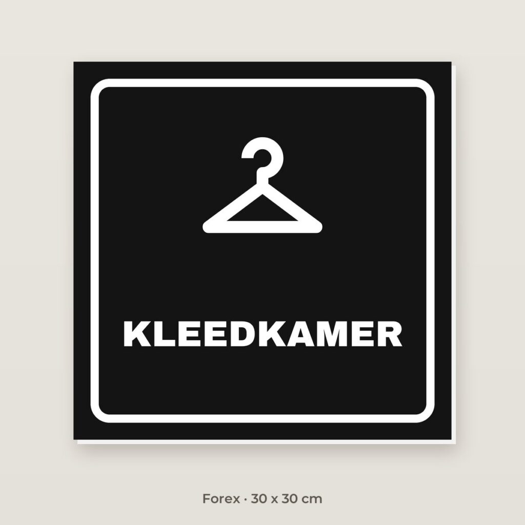 Deurbordje Kleedkamer - Forex 30 x 30 cm