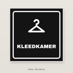Deurbordje Kleedkamer - Forex 30 x 30 cm