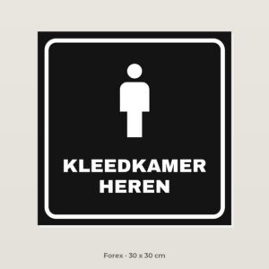 Deurbordje Kleedkamer heren - Forex 30 x 30 cm
