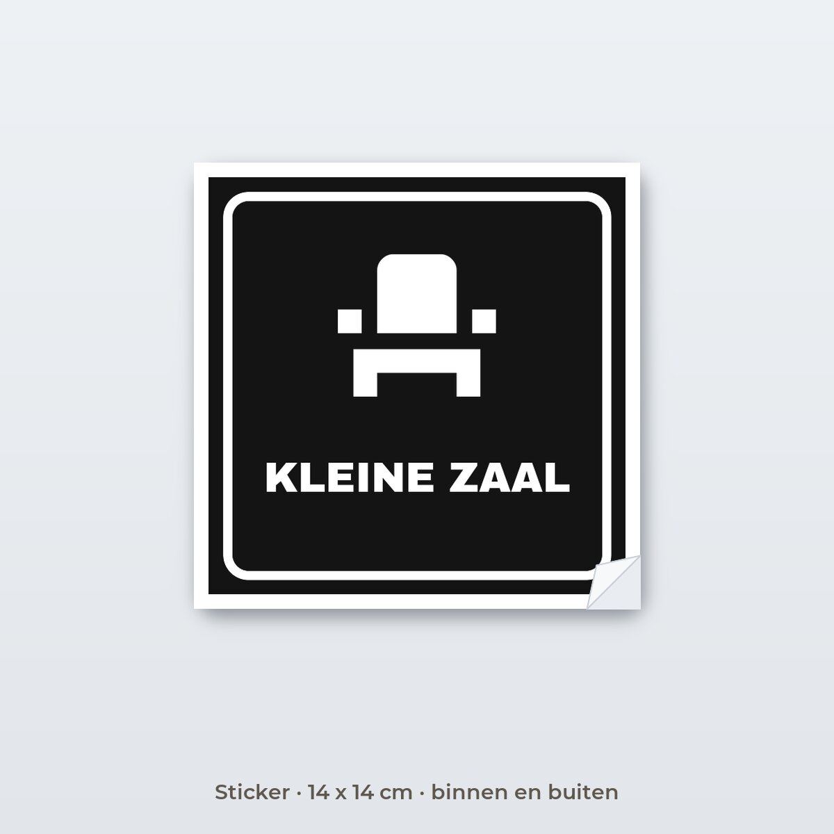 Deurbordje Kleine zaal - Sticker 14 x 14 cm