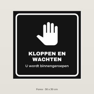 Deurbordje Kloppen en wachten - Forex 30 x 30 cm