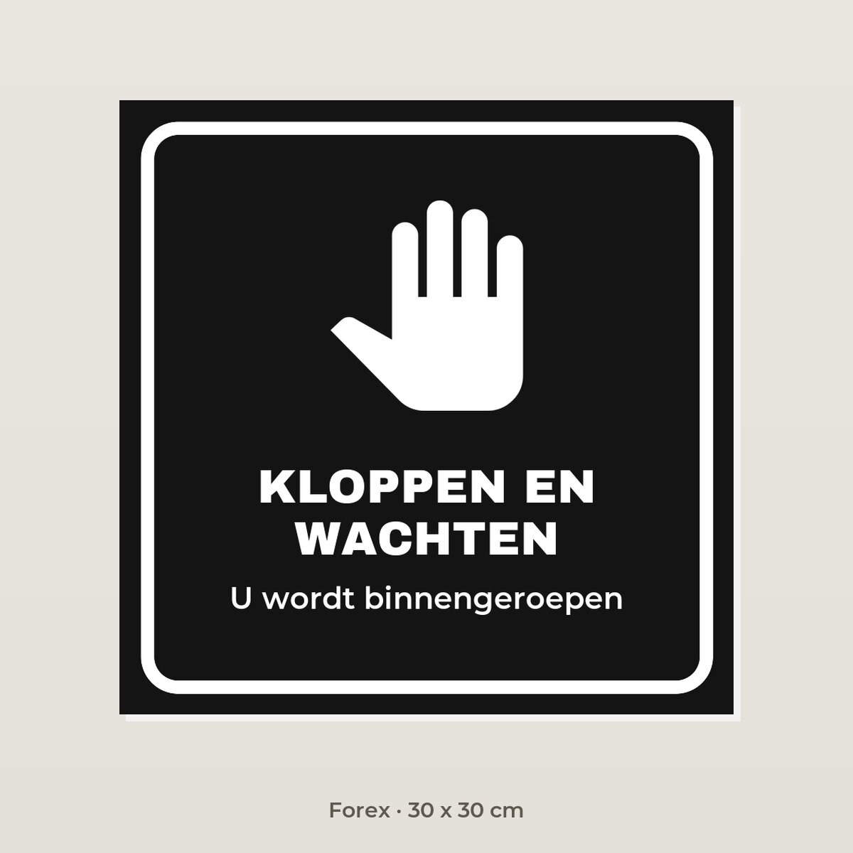 Deurbordje Kloppen en wachten - Forex 30 x 30 cm