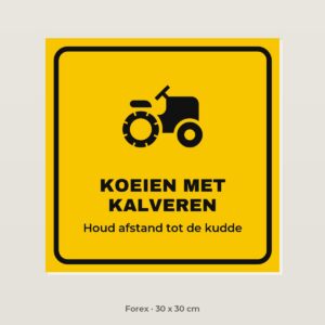 Bordje Koeien met kalveren - Forex 30 x 30 cm