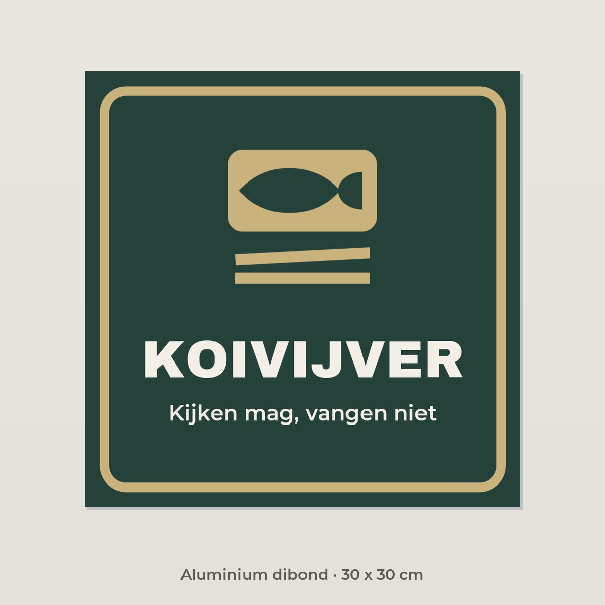 Bordje Koivijver - Aluminium dibond 30 x 30 cm