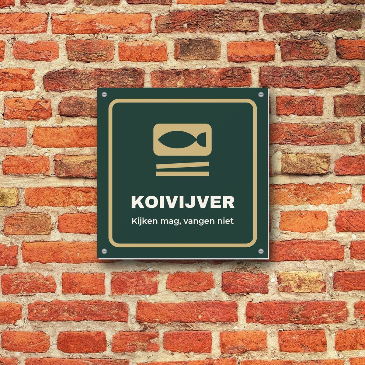 Bordje Koivijver aan de muur