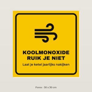Bordje Koolmonoxide is geurloos - Forex 30 x 30 cm