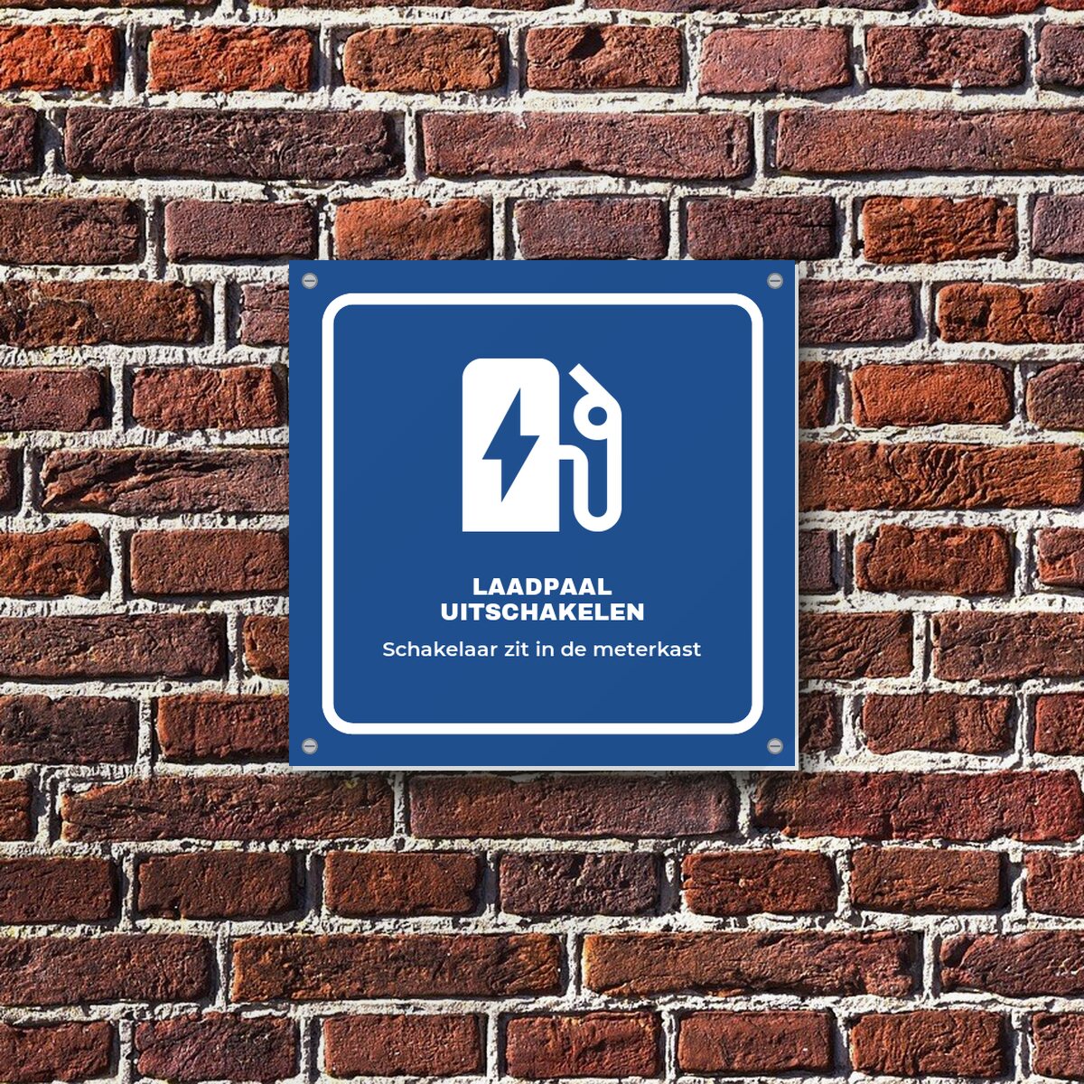 Bordje Laadpaal uitschakelen aan de muur