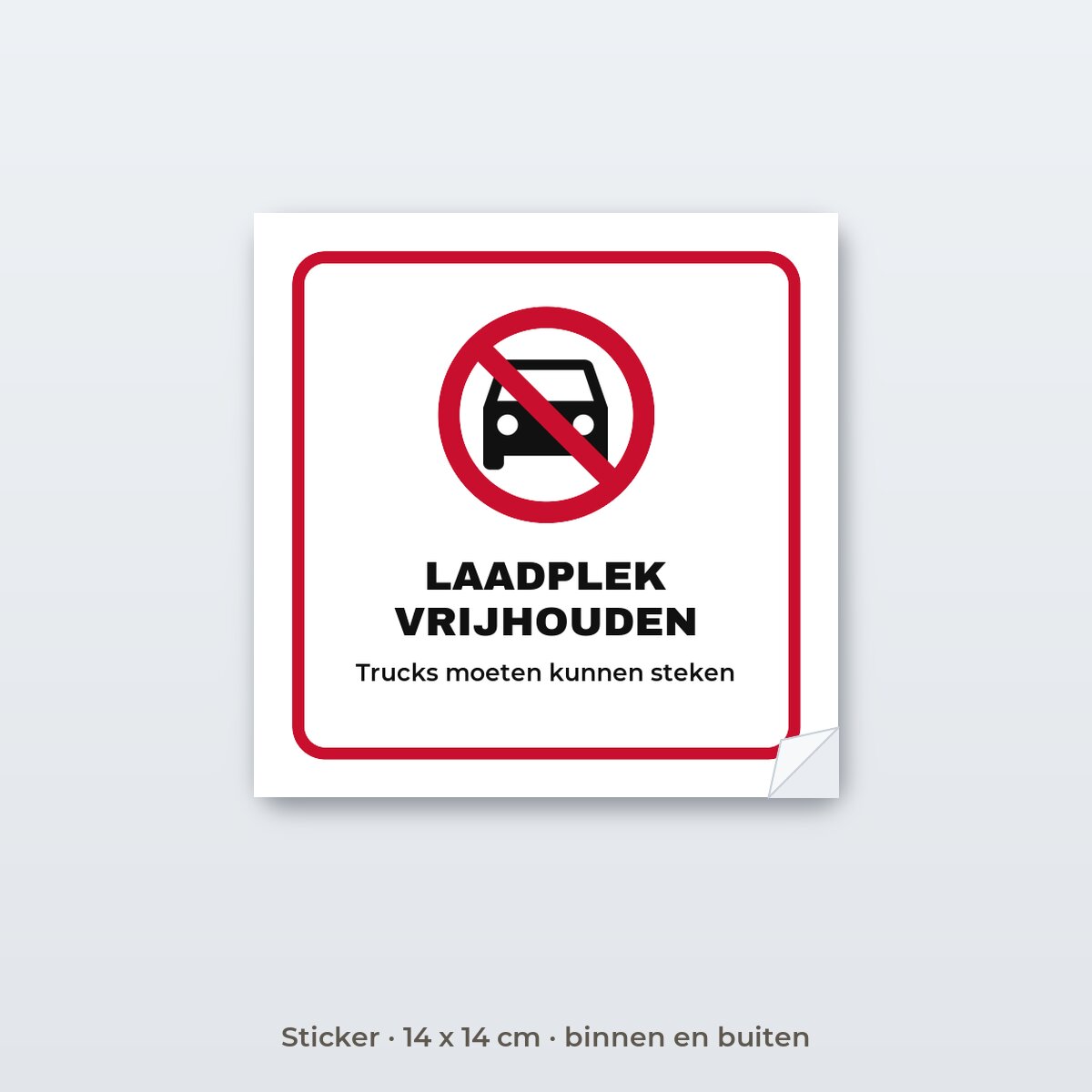 Bordje Laadplek vrijhouden - Sticker 14 x 14 cm