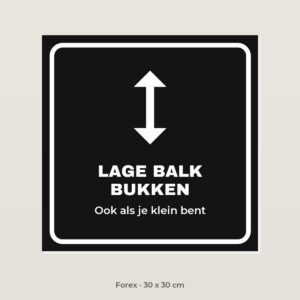 Bordje Lage balk, bukken - Forex 30 x 30 cm