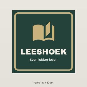 Deurbordje Leeshoek - Forex 30 x 30 cm