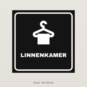Deurbordje Linnenkamer - Forex 30 x 30 cm