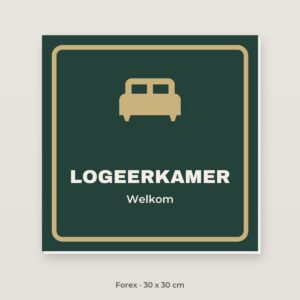 Deurbordje Logeerkamer - Forex 30 x 30 cm