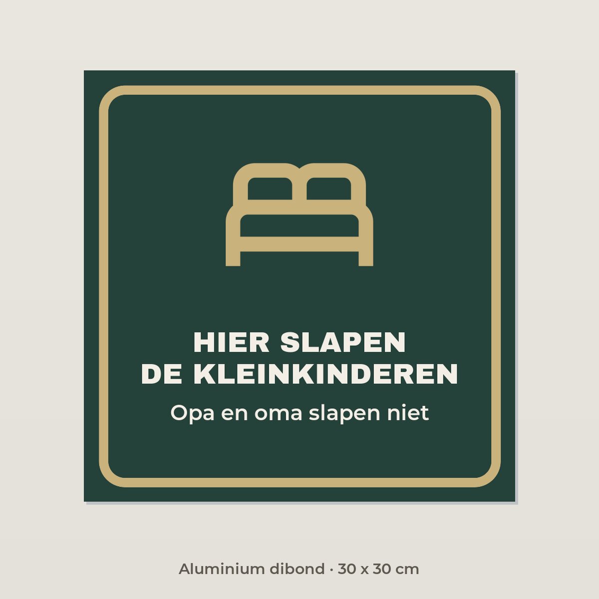 Bordje Logeerkamer kleinkinderen - Aluminium dibond 30 x 30 cm