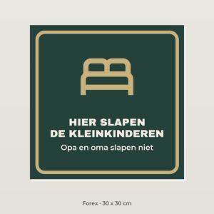 Bordje Logeerkamer kleinkinderen - Forex 30 x 30 cm