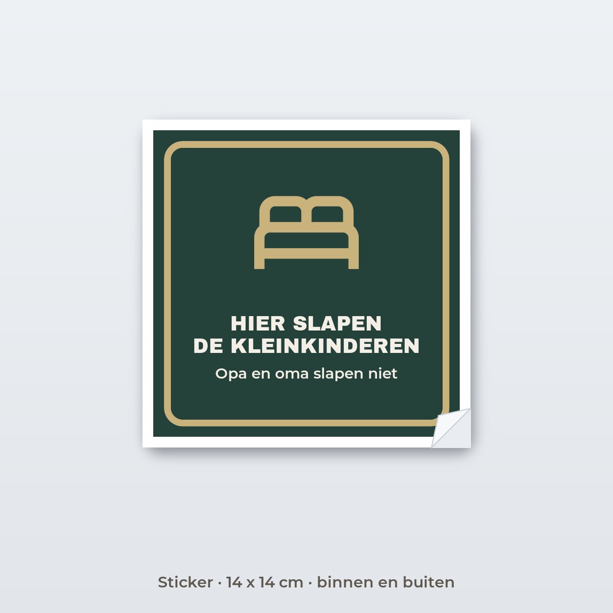 Bordje Logeerkamer kleinkinderen - Sticker 14 x 14 cm