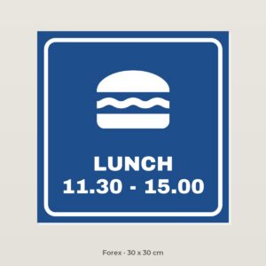 Bordje Lunch van 11.30 tot 15.00 - Forex 30 x 30 cm