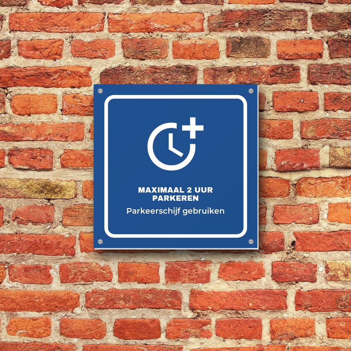 Bordje Maximaal 2 uur parkeren aan de muur