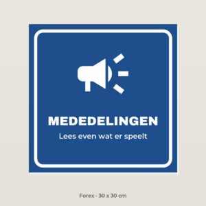 Bordje Mededelingen - Forex 30 x 30 cm