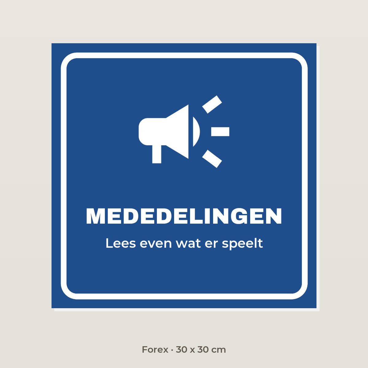 Bordje Mededelingen - Forex 30 x 30 cm