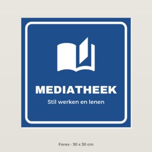 Deurbordje Mediatheek - Forex 30 x 30 cm