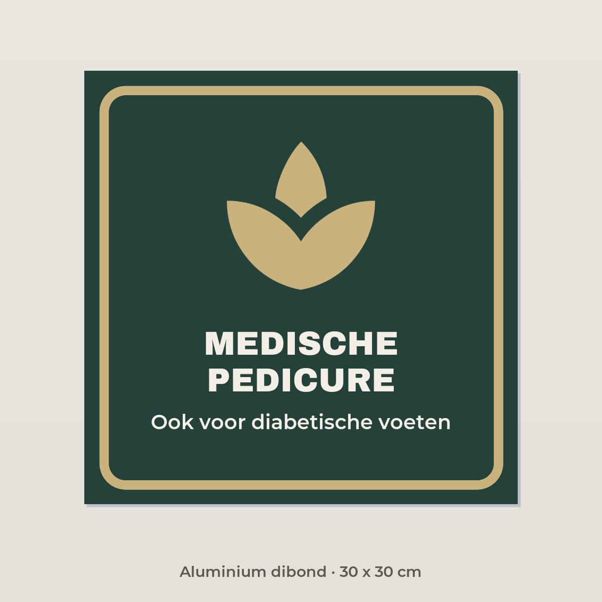 Bordje Medische pedicure - Aluminium dibond 30 x 30 cm
