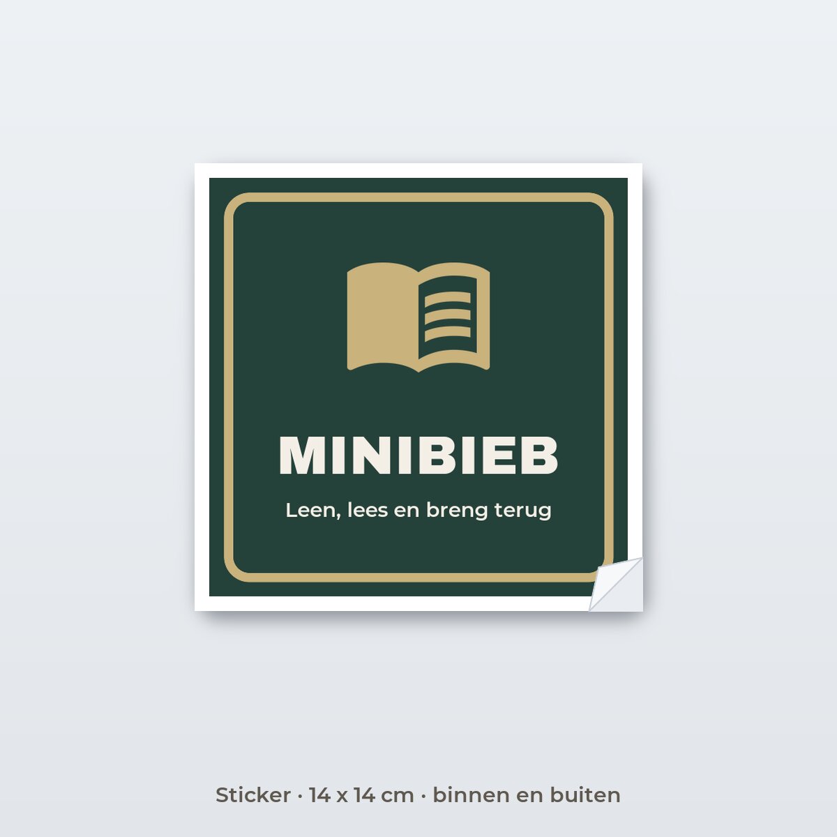 Bordje Minibieb - Sticker 14 x 14 cm