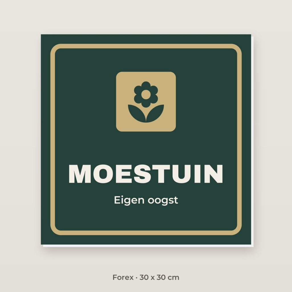 Bordje Moestuin - Forex 30 x 30 cm