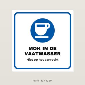 Bordje Mok in de vaatwasser - Forex 30 x 30 cm