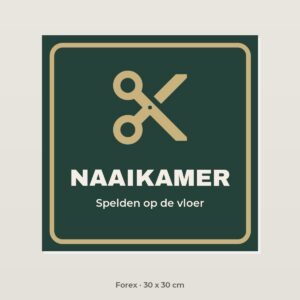 Deurbordje Naaikamer - Forex 30 x 30 cm