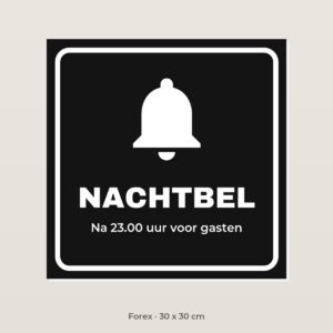Bordje Nachtbel - Forex 30 x 30 cm