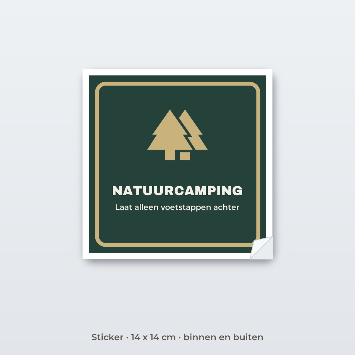 Bordje Natuurcamping - Sticker 14 x 14 cm