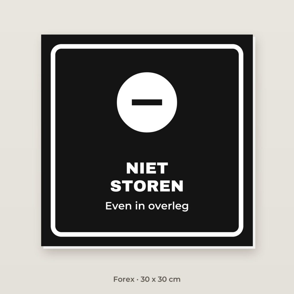 Deurbordje Niet storen - Forex 30 x 30 cm