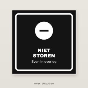 Deurbordje Niet storen - Forex 30 x 30 cm
