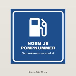 Bordje Noem je pompnummer - Forex 30 x 30 cm