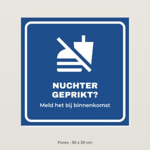Bordje Nuchter bloed prikken? - Forex 30 x 30 cm