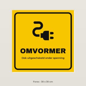 Bordje Omvormer - Forex 30 x 30 cm