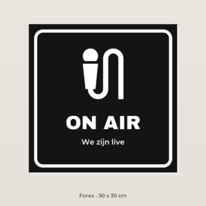 Deurbordje On air - Forex 30 x 30 cm