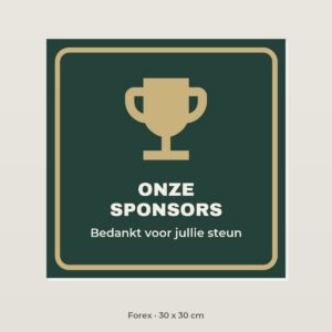 Bordje Onze sponsors - Forex 30 x 30 cm