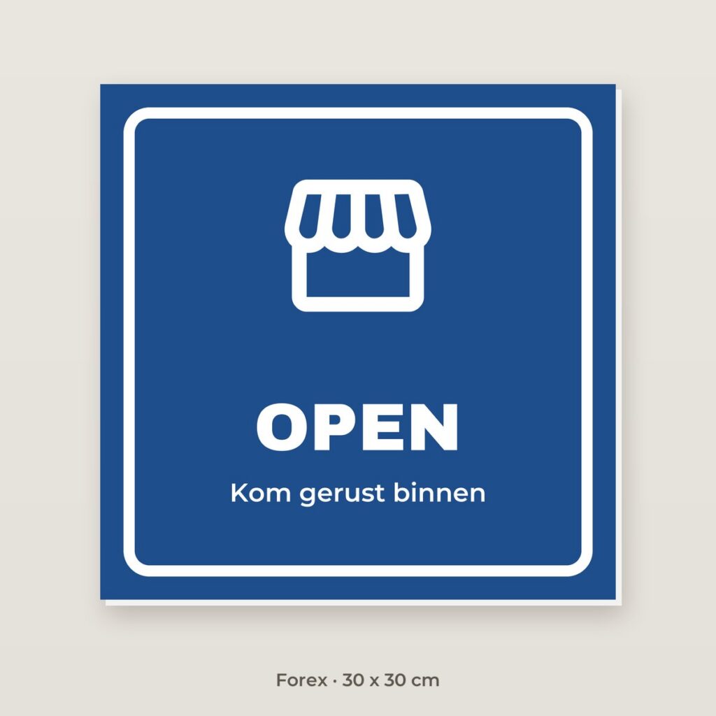 Bordje Open - Forex 30 x 30 cm