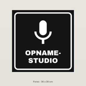 Deurbordje Opnamestudio - Forex 30 x 30 cm