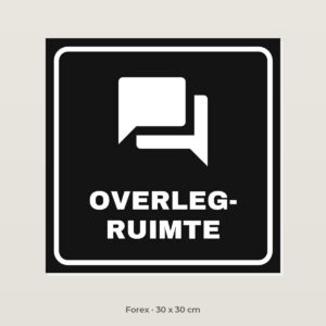 Deurbordje Overlegruimte - Forex 30 x 30 cm