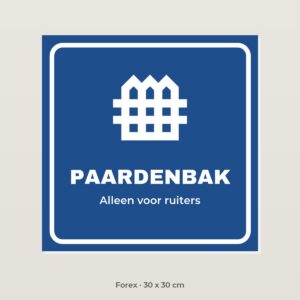 Bordje Paardenbak - Forex 30 x 30 cm