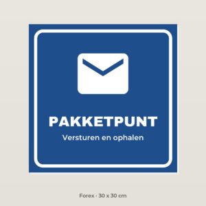 Bordje Pakketpunt - Forex 30 x 30 cm