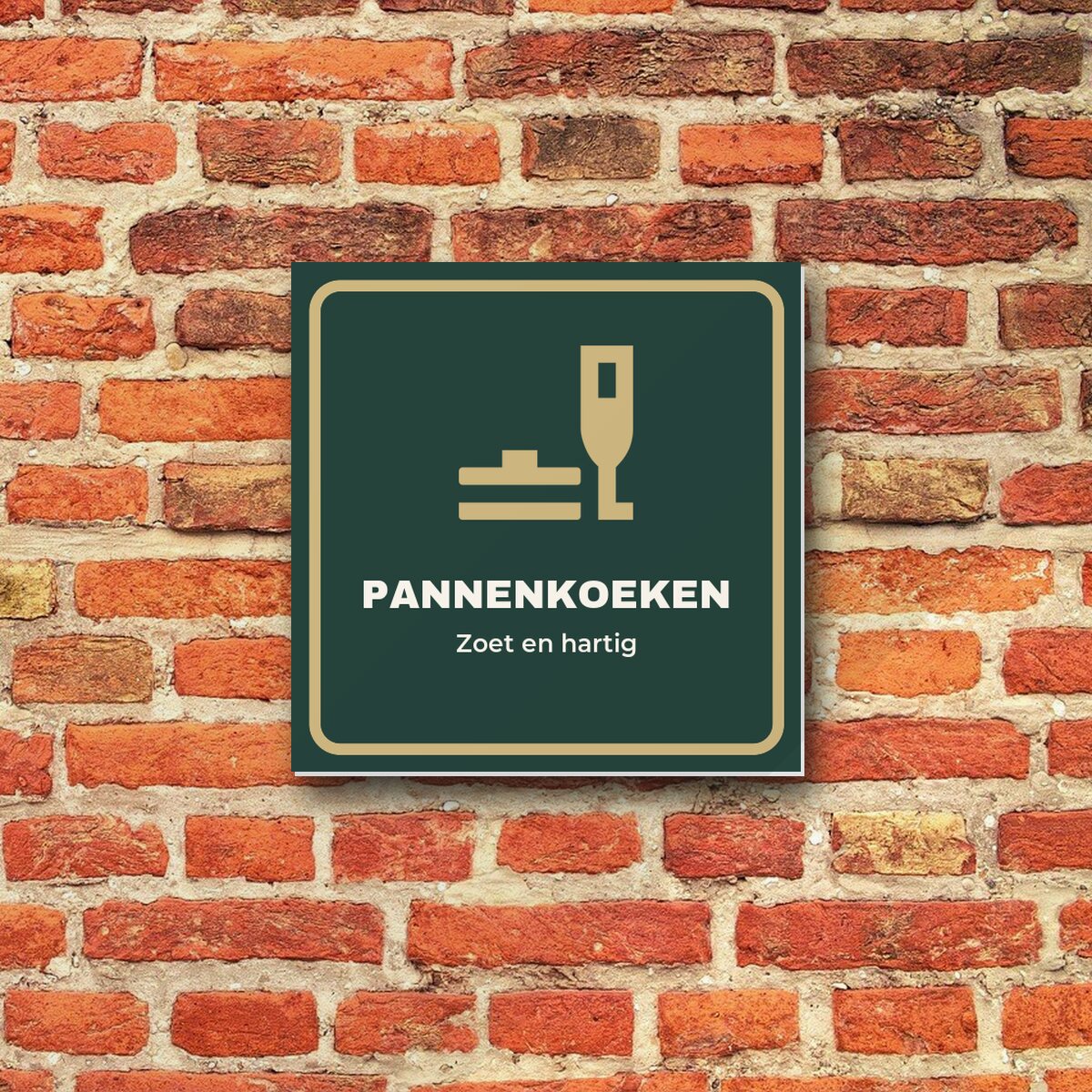 Bordje Pannenkoeken aan de muur
